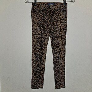 Old Navy Rockstar Jeggings Leopard Print Pants Girls Size 8 Skinny Leg Cheetah